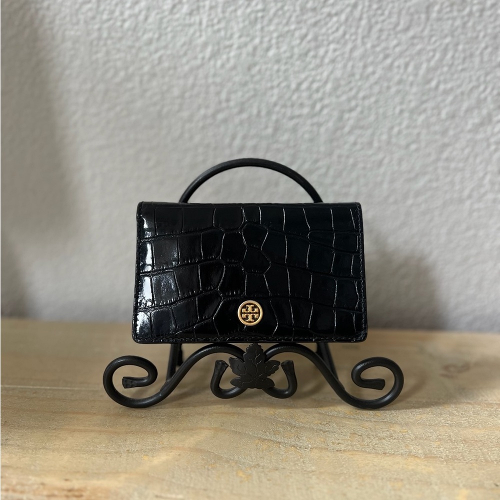 Tory Burch Embossed Snake Slim Wallet